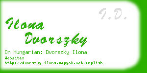 ilona dvorszky business card